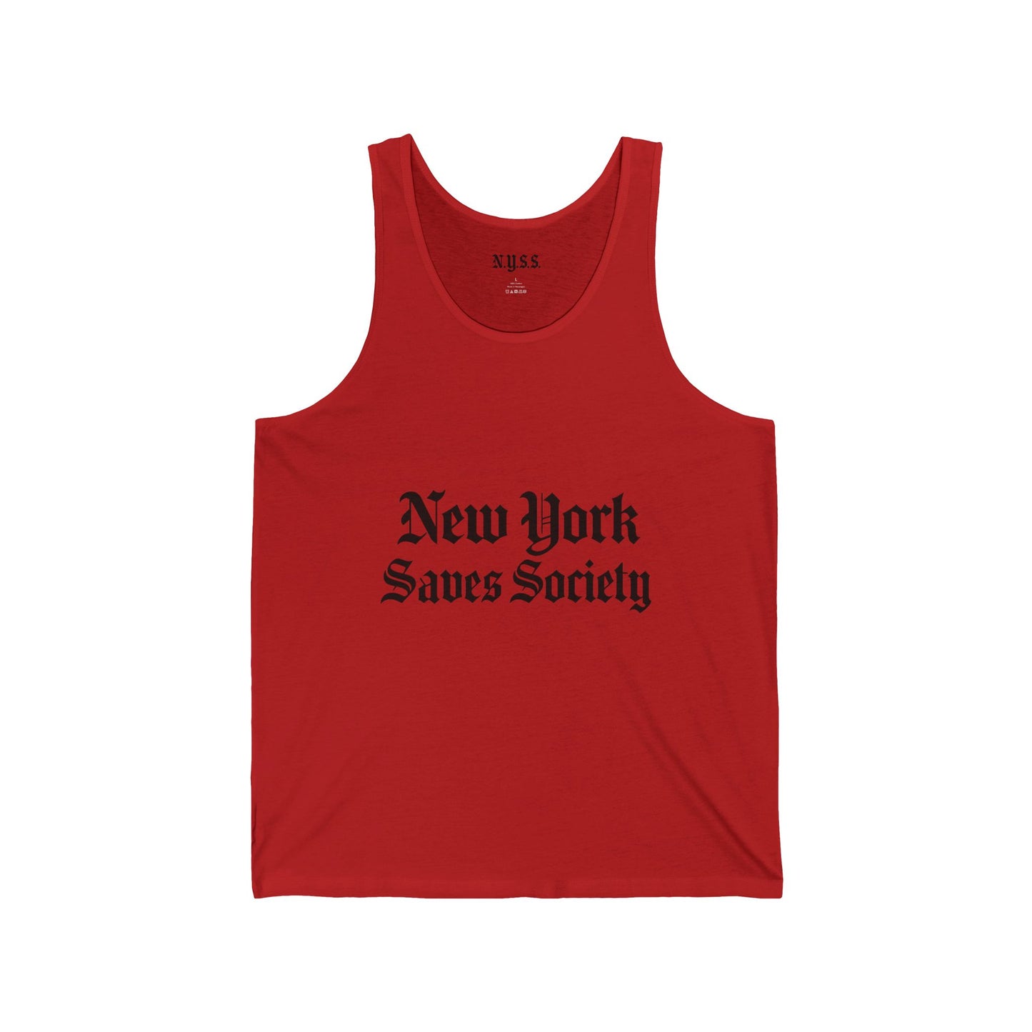 New York Saves Society | Old English Logo | Angels Weep | Lightweight Cotton Tank | Free Palestine Collection