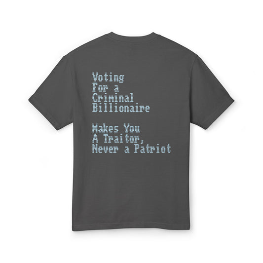 Garment-Dyed Heavyweight Cotton Graphic Tee | Criminal Billionaire | Free Palestine Collection | New York Saves Society |