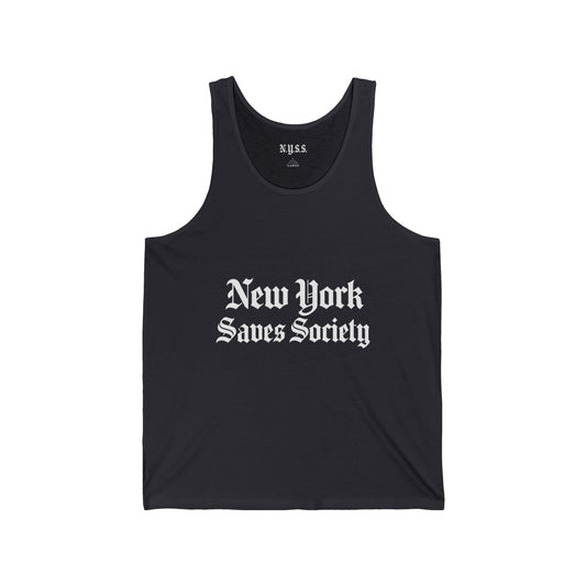 New York Saves Society | Old English Logo | Angels Weep | Lightweight Cotton Tank | Free Palestine Collection