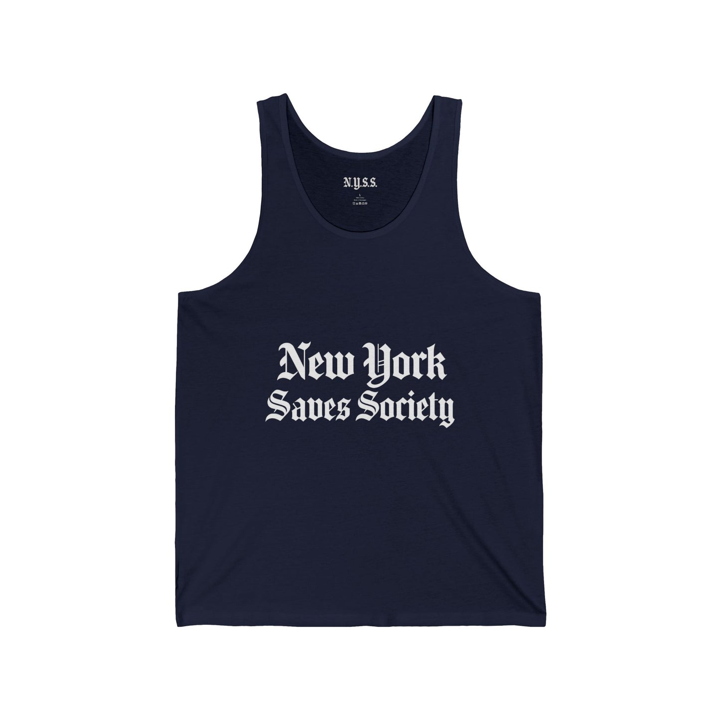 New York Saves Society | Old English Logo | Angels Weep | Lightweight Cotton Tank | Free Palestine Collection