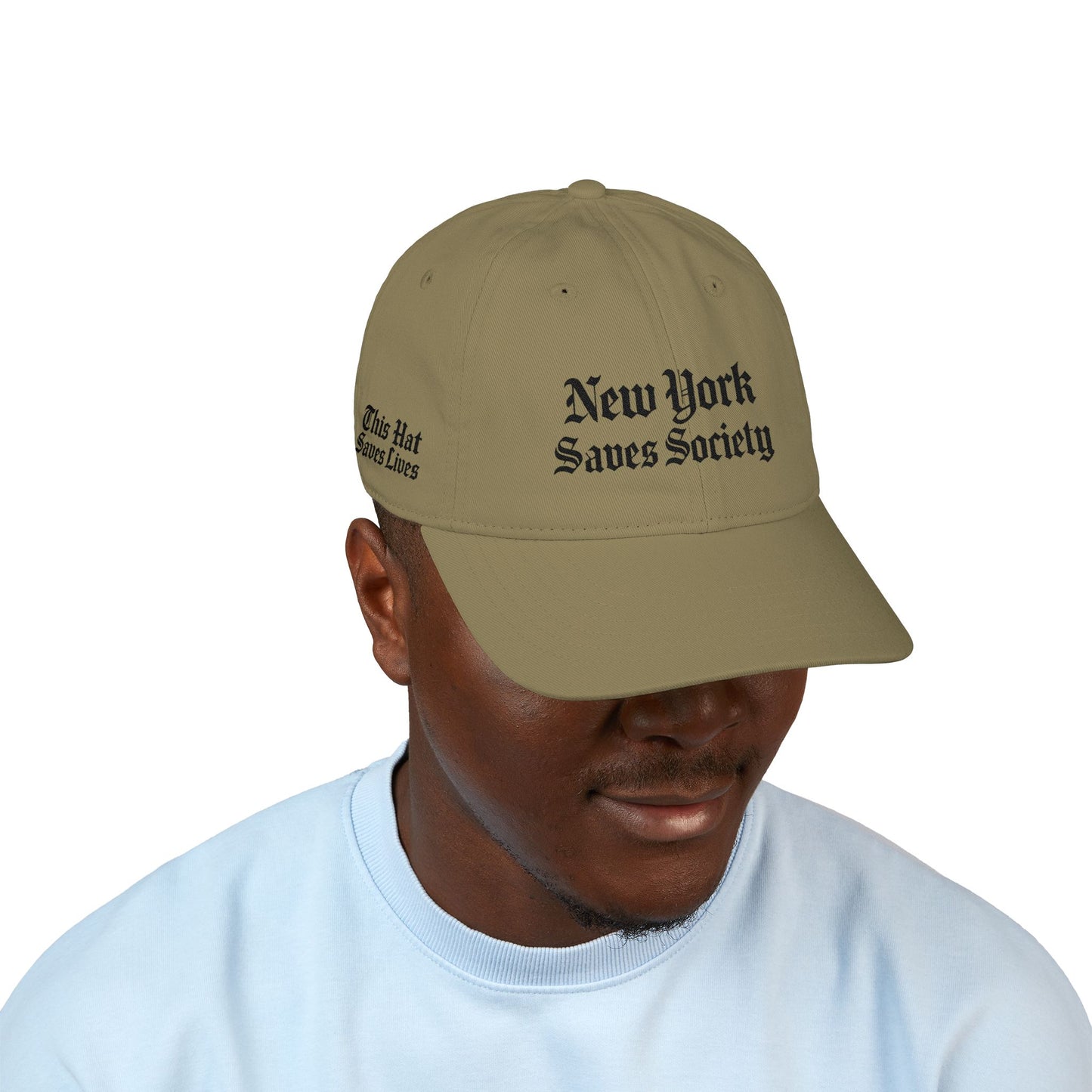 New York Saves Society | Organic Embroidered Baseball Cap | Jungle | Old English Logo | Free Palestine Collection