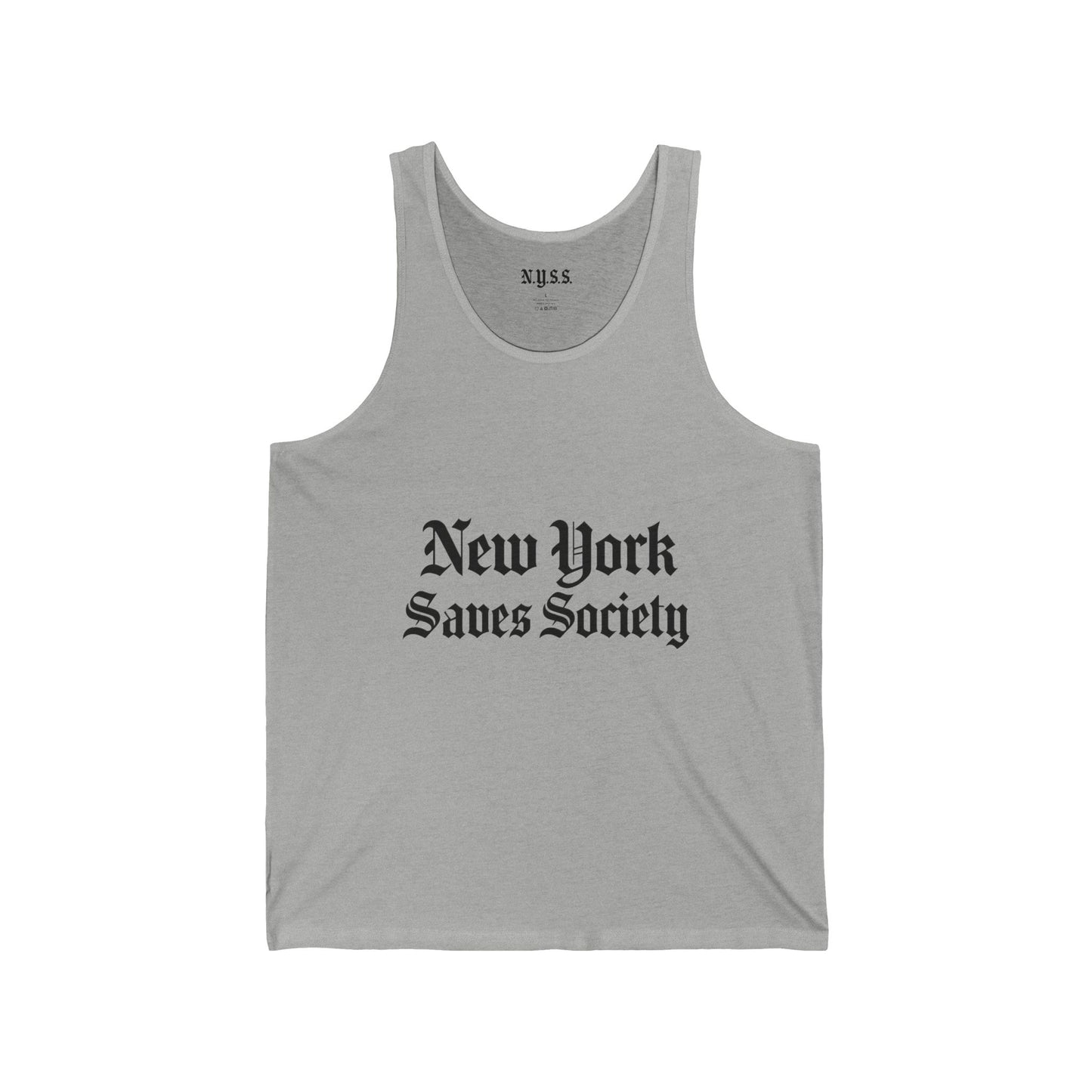 New York Saves Society | Old English Logo | Angels Weep | Lightweight Cotton Tank | Free Palestine Collection