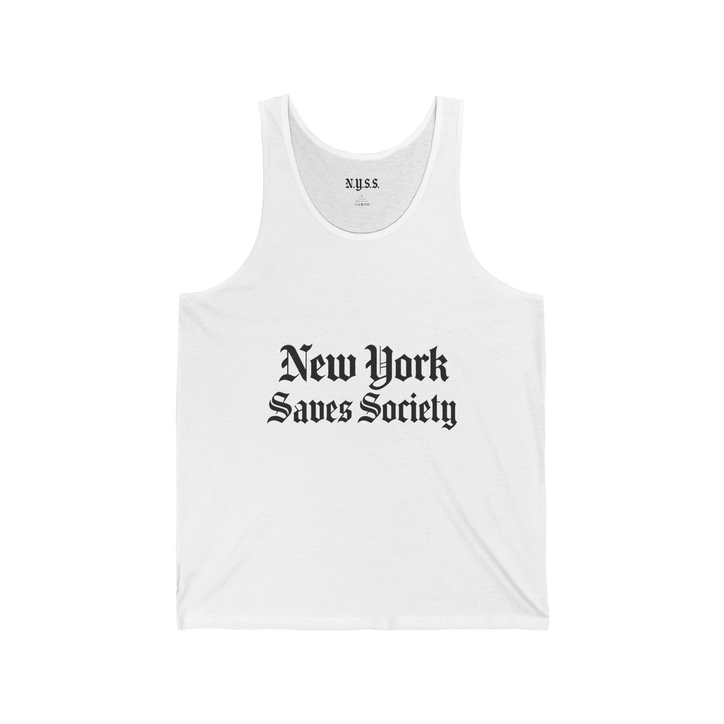 New York Saves Society | Old English Logo | Angels Weep | Lightweight Cotton Tank | Free Palestine Collection